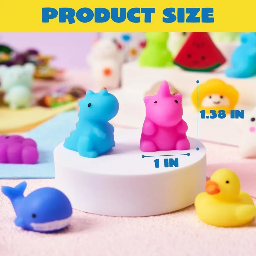 Mochi Squishy Toy Set, 100 Pack Mini Party Favors, Kawaii Stress Relief